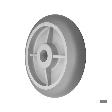 Durastar Wheel, 8X2 Thermoplastic Rubber (Donut) (Gray, Gray), 1-3/16 Plain Bore 820DPR84X